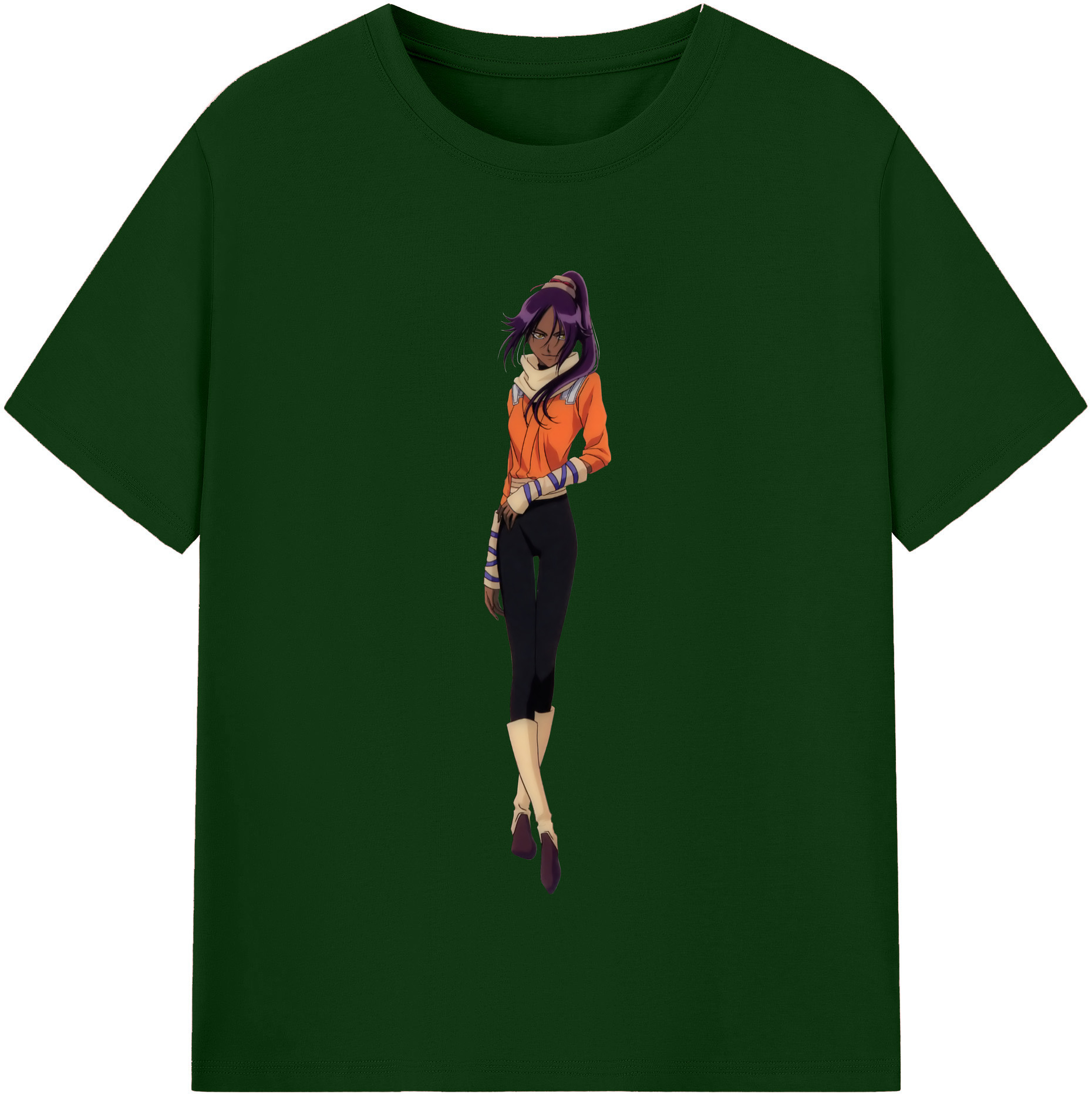 （画像用） ブリーチ 四楓院 夜一（しほういん よるいち） BLEACH Shihouin Yoruichi 綿100％半袖Tシャツ（フロントプリント）